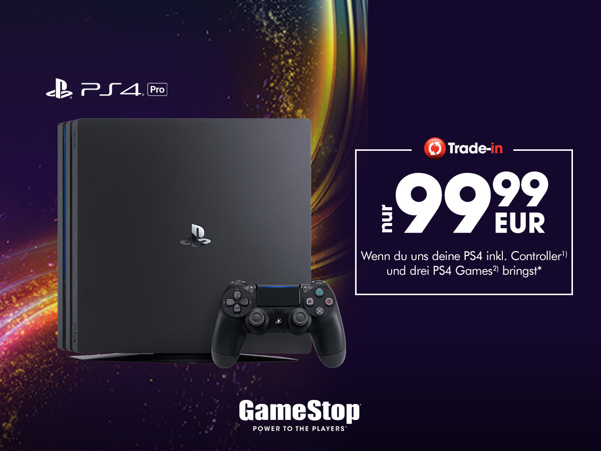 Neue PS4 Pro-Eintauschaktion bei GameStop: PS4 inkl. Games und Controller abgeben und PS4 Pro für nur 99,99 EUR sichern!