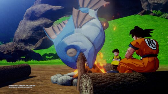 Goku und Gohan am Lagerfeuer Dragon Ball Z: Kakarot