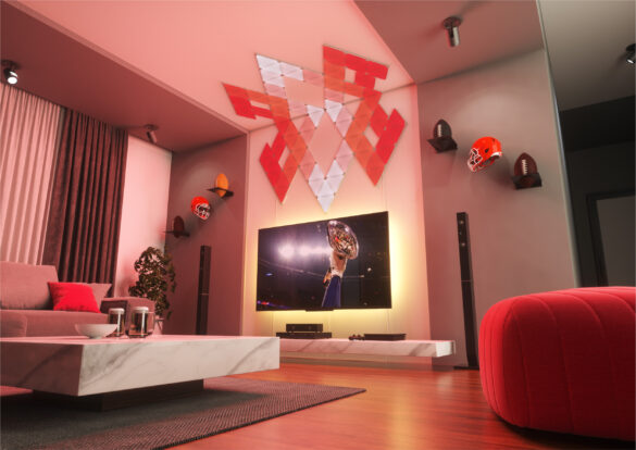 Shapes BT 92x Living Room Super Bowl Nanoleaf Triangle Starter Kit - Wir bringen unser Zockerzimmer zum Leuchten