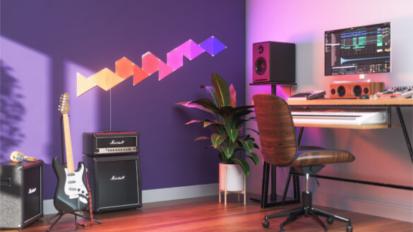 Shapes BT 9x Hex 3x Music Studio Nanoleaf Triangle Starter Kit - Wir bringen unser Zockerzimmer zum Leuchten