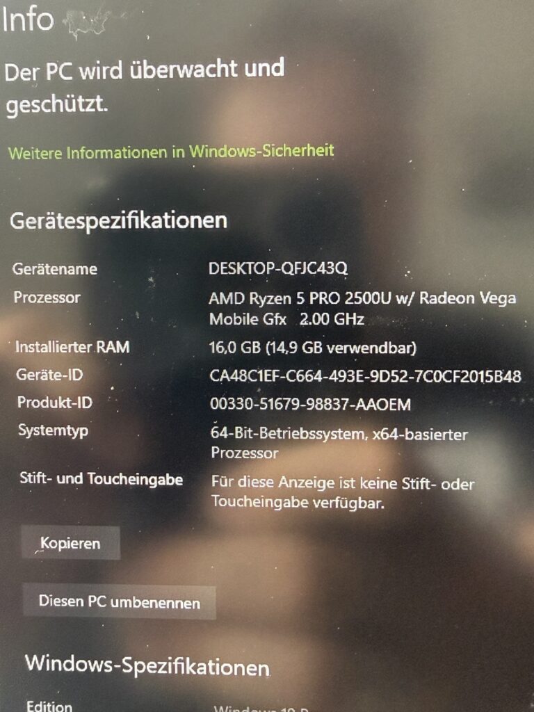 Windows 11 auf einem HP EliteBook 745 mit Ryzen 5 PRO 2500U installieren